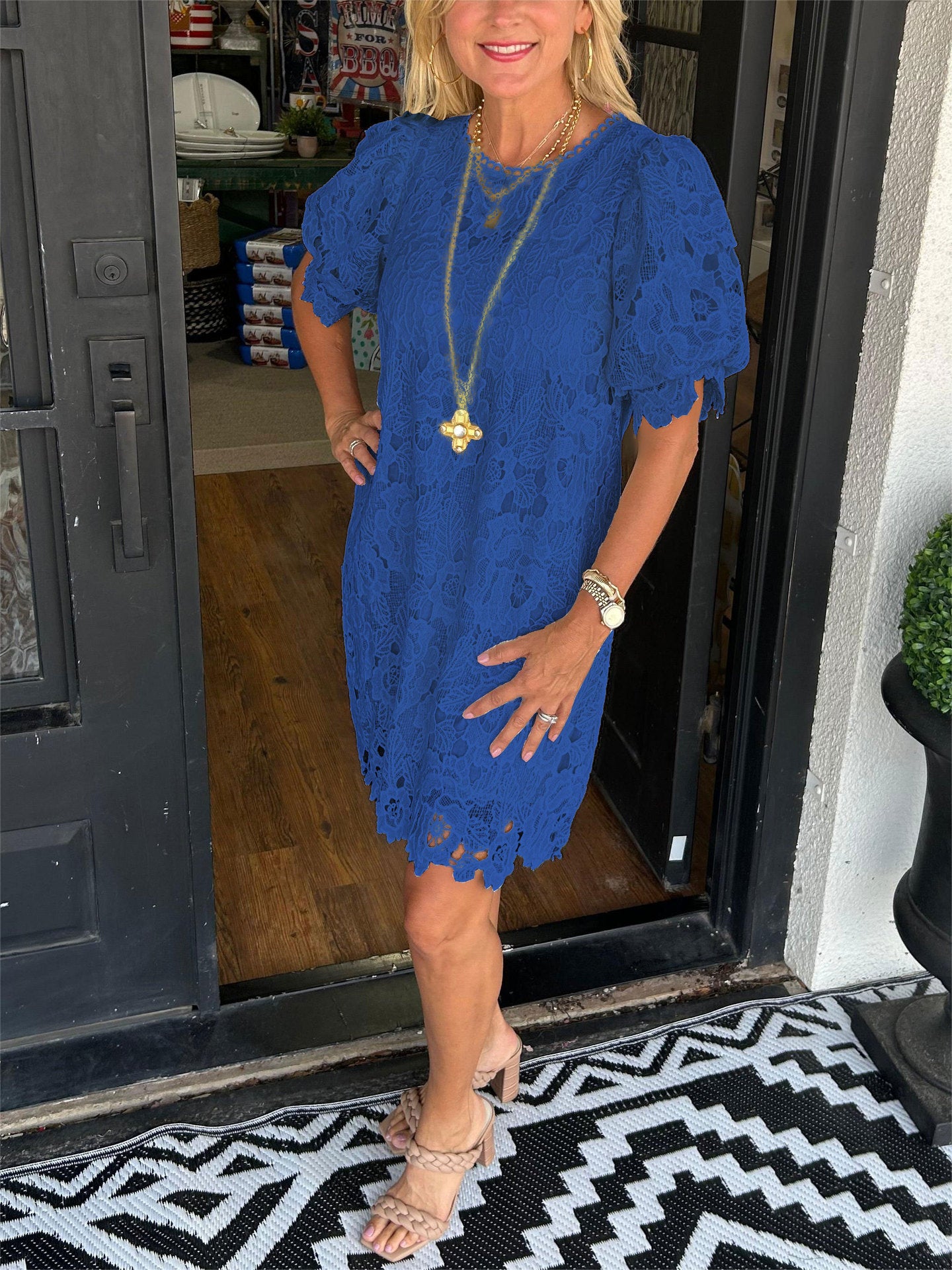 Elegant Comfy Lace Short Dress