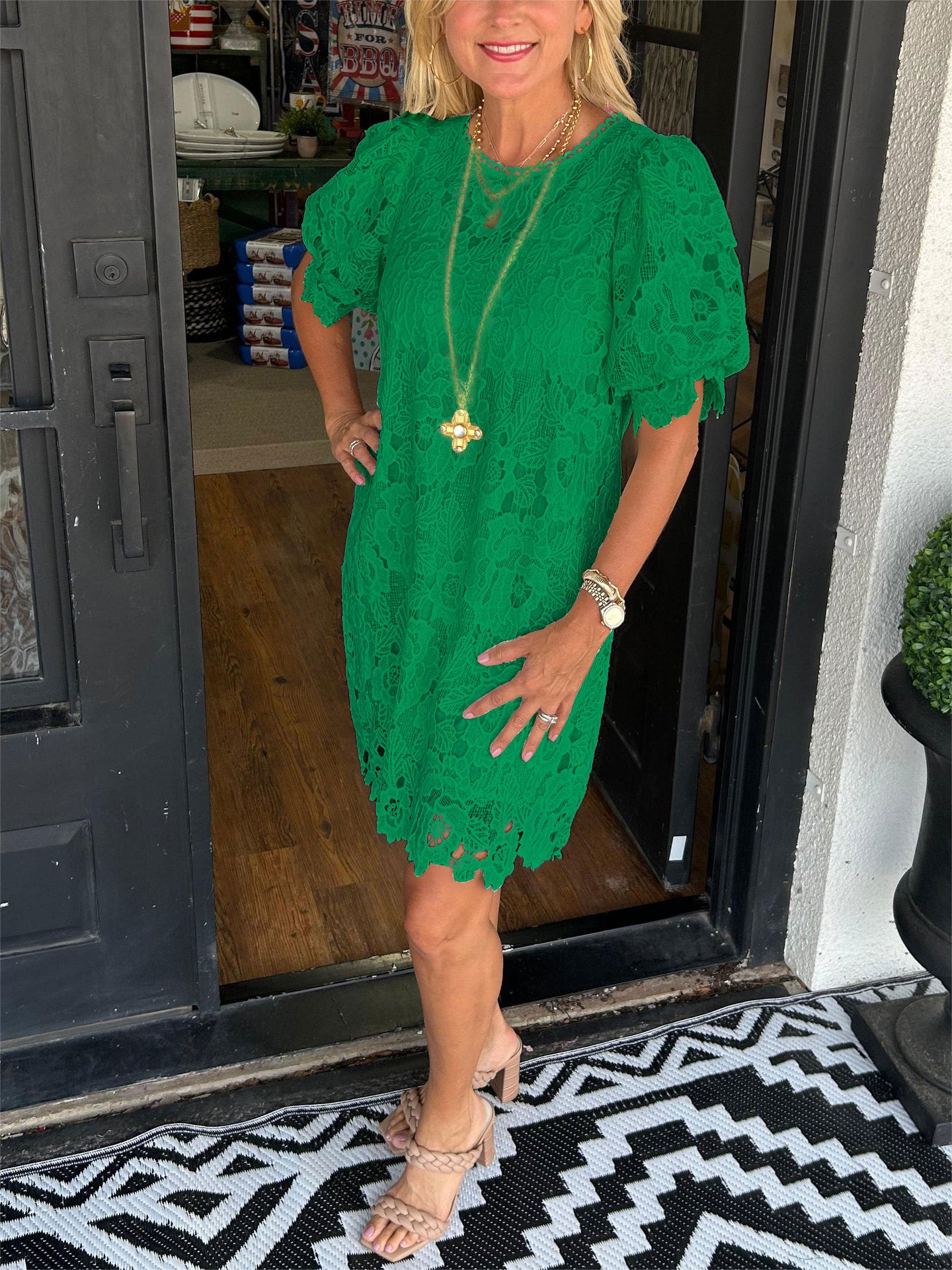 Elegant Comfy Lace Short Dress