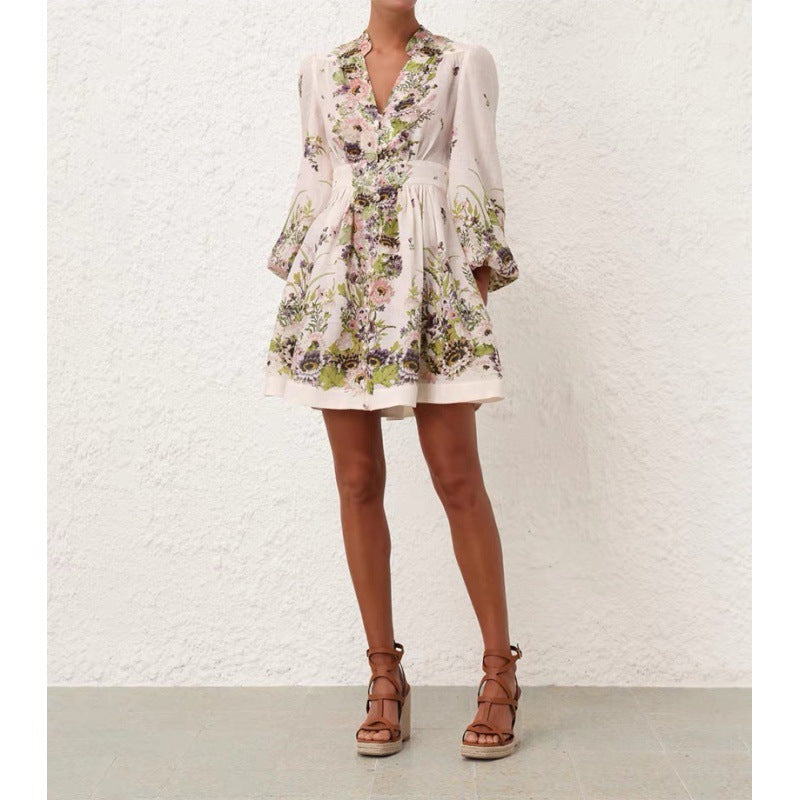 Elegant Spring Floral Short Dress