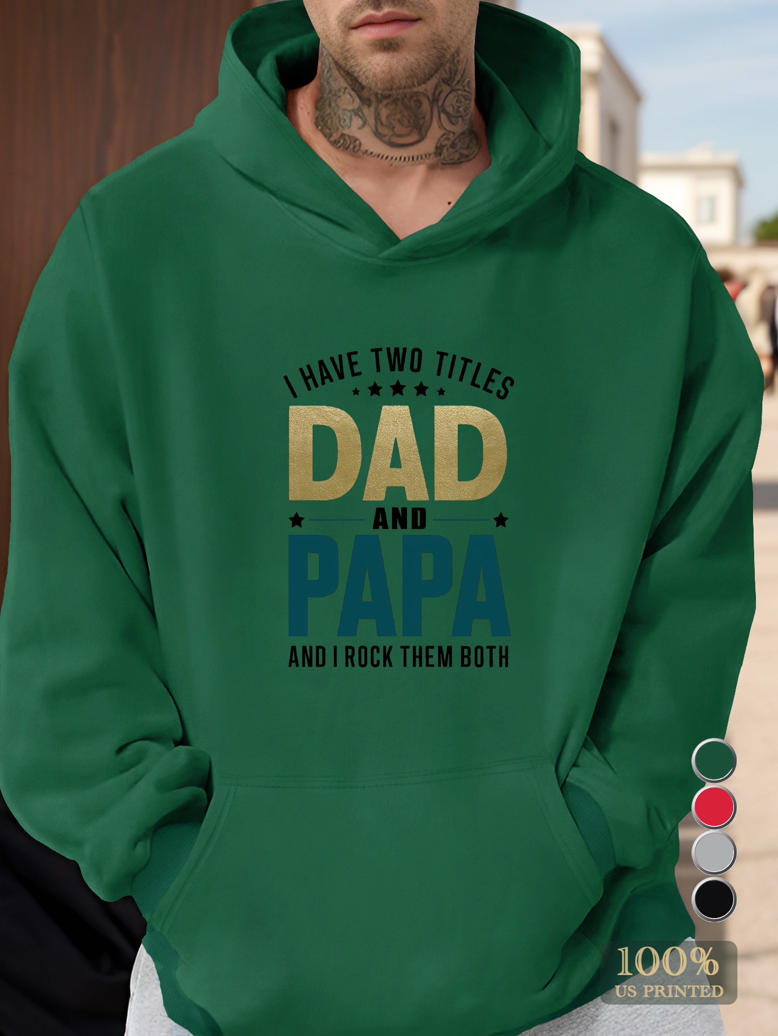 DAD AND PAPA ROCK THEM BOTH Men's hooded sweatshirt