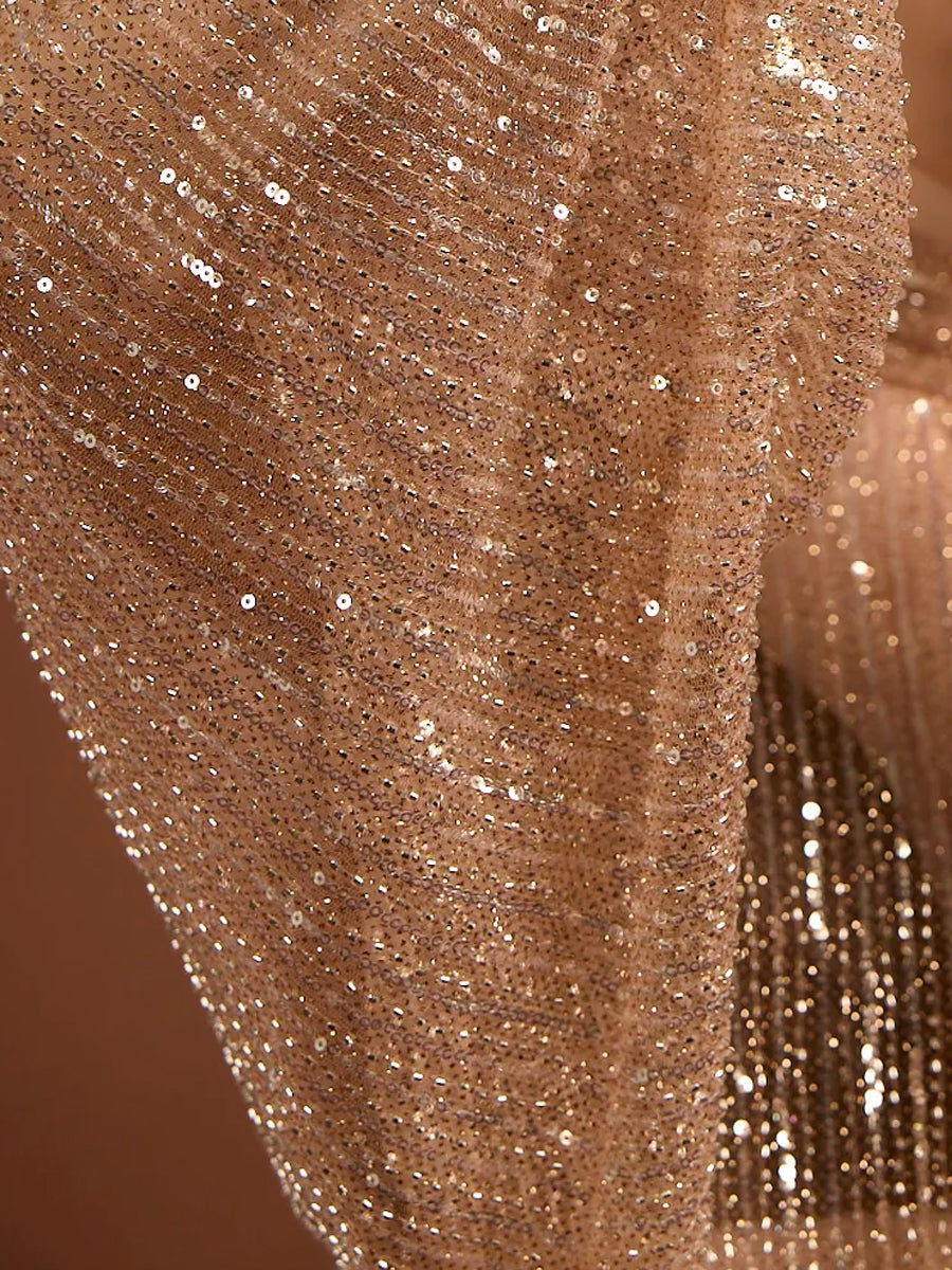 Sequined Loose High Neck Blouse