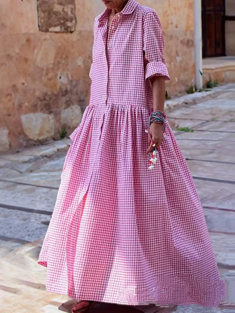 Comfy Oversize Check Dress