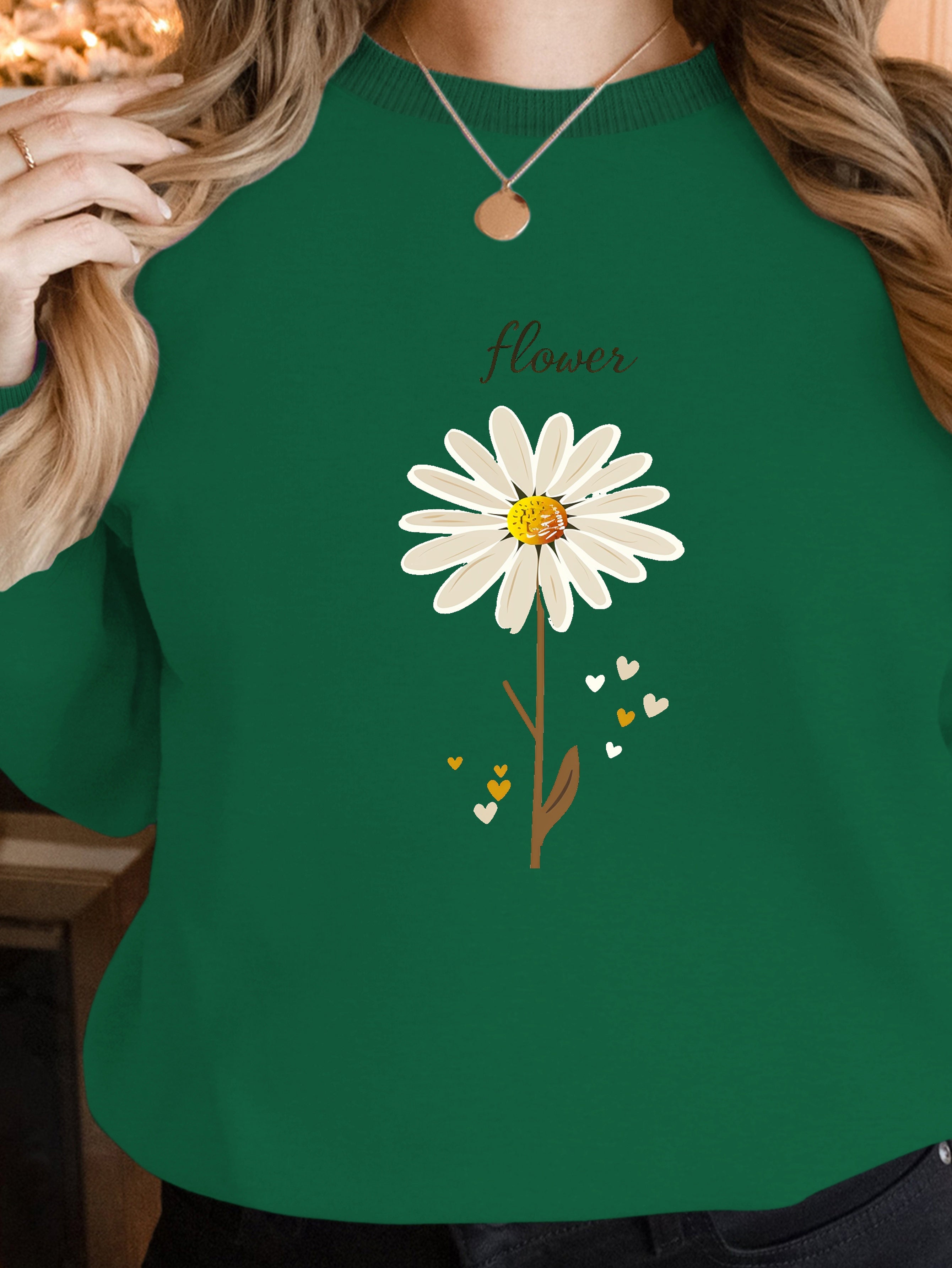 Daisy Flower with Hearts women's sweatshirts