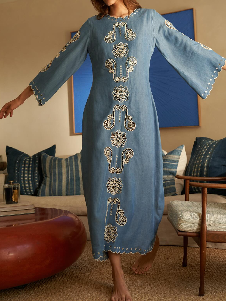 The Embroidery Spring Midi Dress