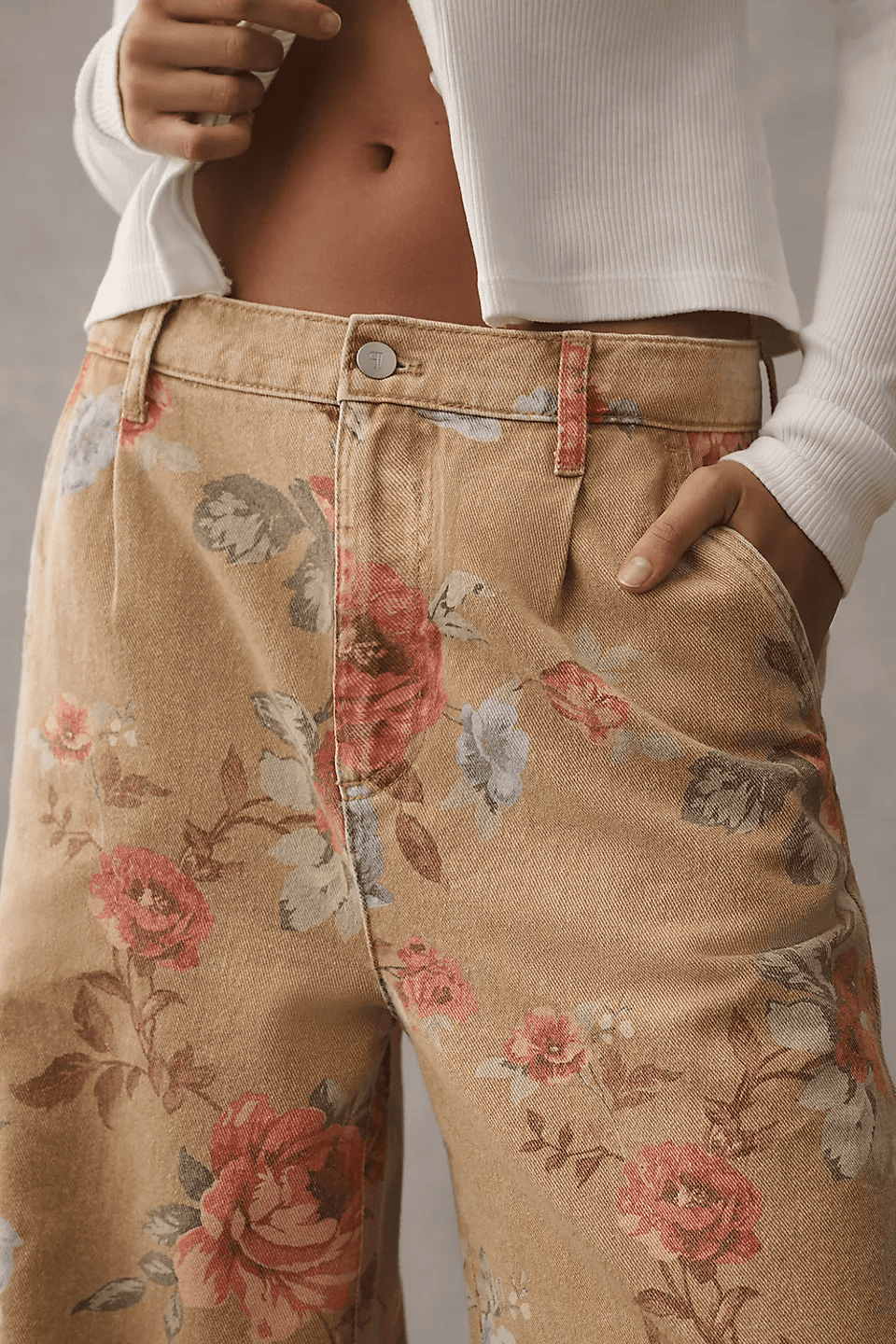 The Double Hem High-Rise Wide-Leg Cuffed Jeans