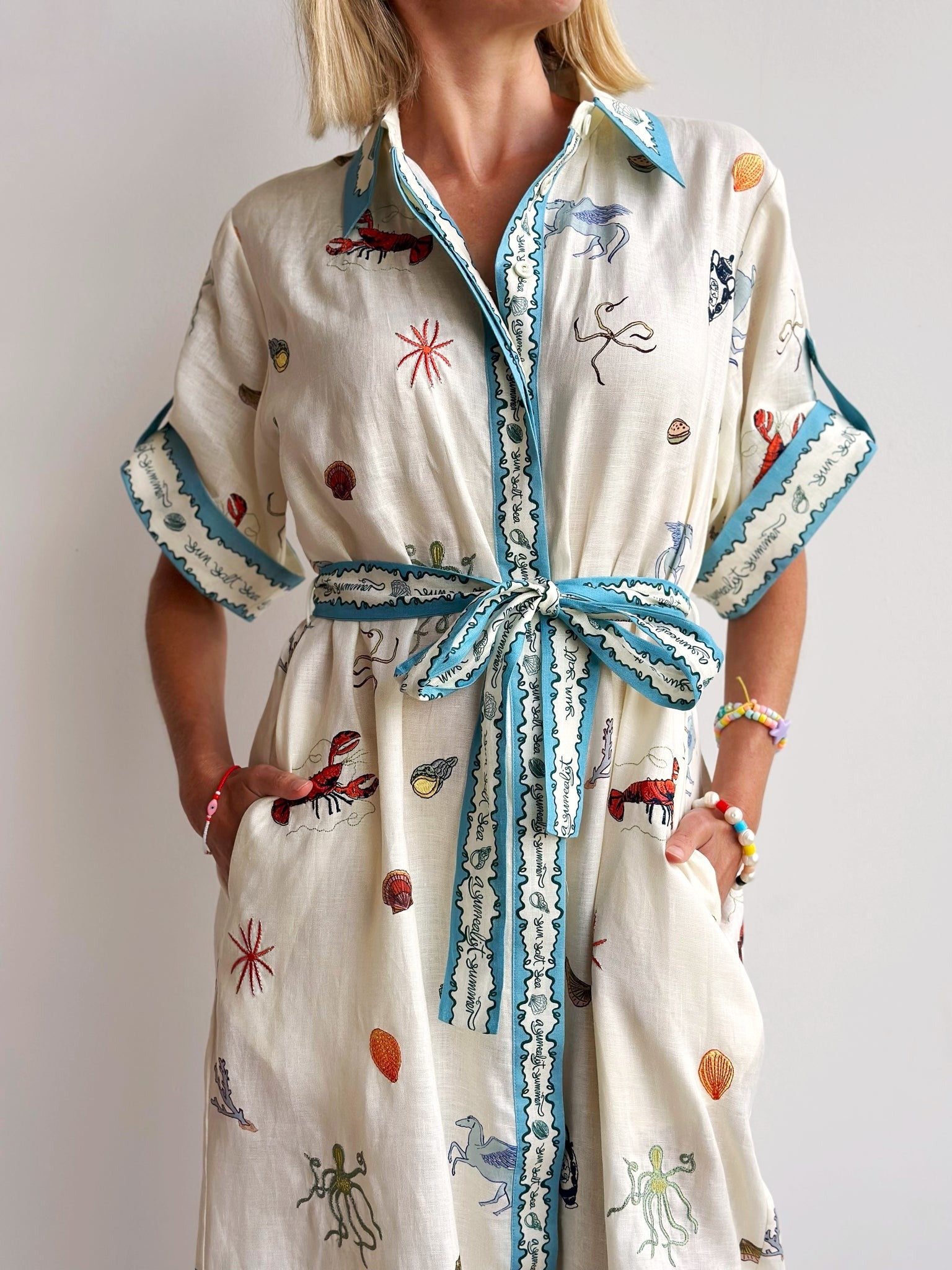 Sandy Embroidered Shirtdress