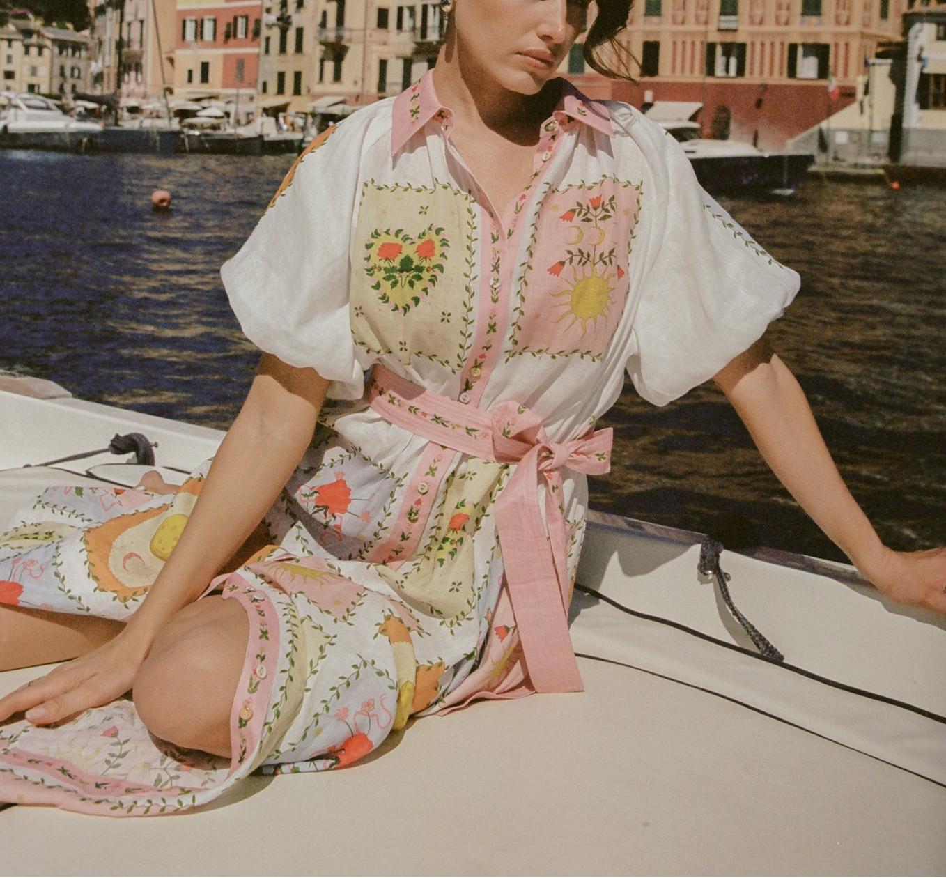 Classic Collar Midi Length Shirt Dress