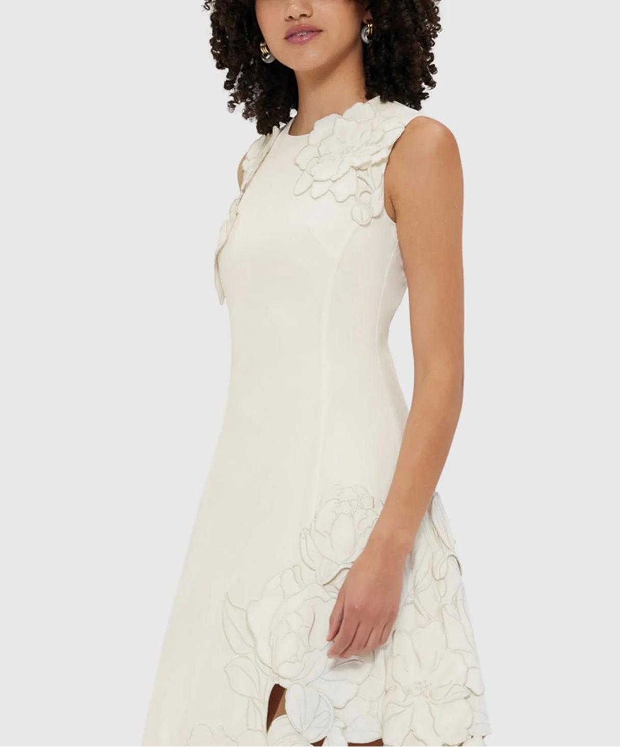 Pink Cream Sleeveless Midi Dress