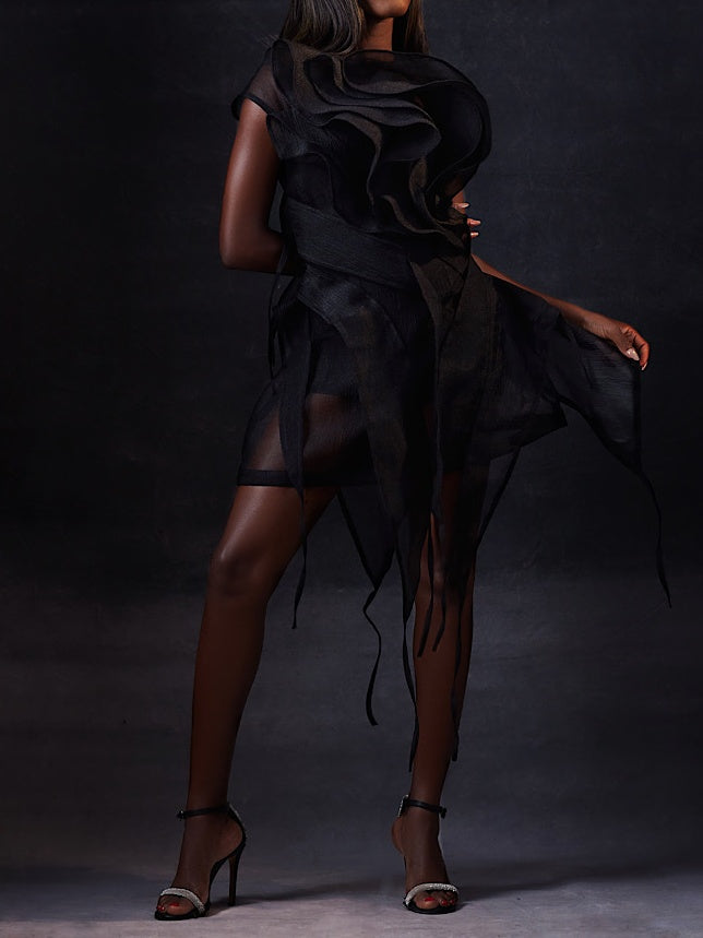 Ethereal Layered Fringe Dress
