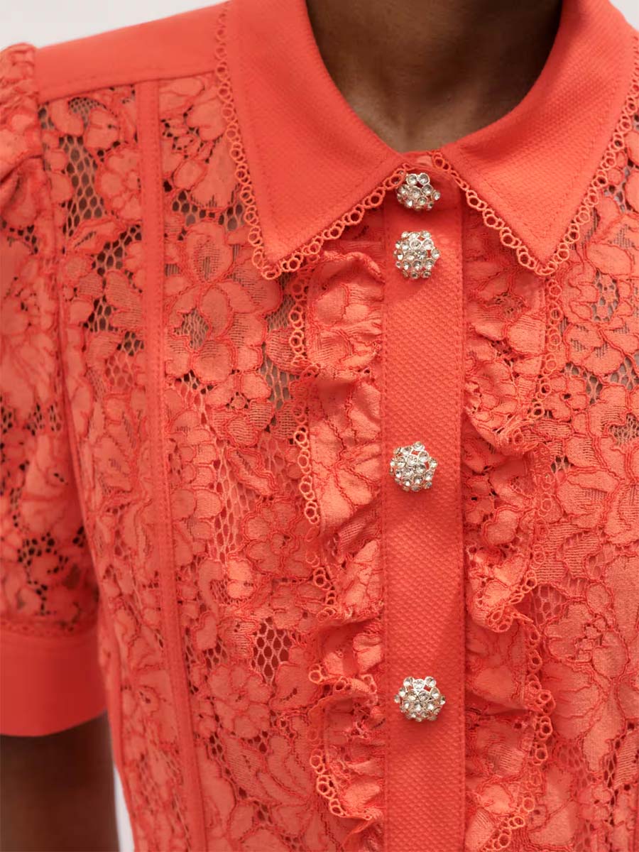 Elegant Lace Ruffle Maxi Dress