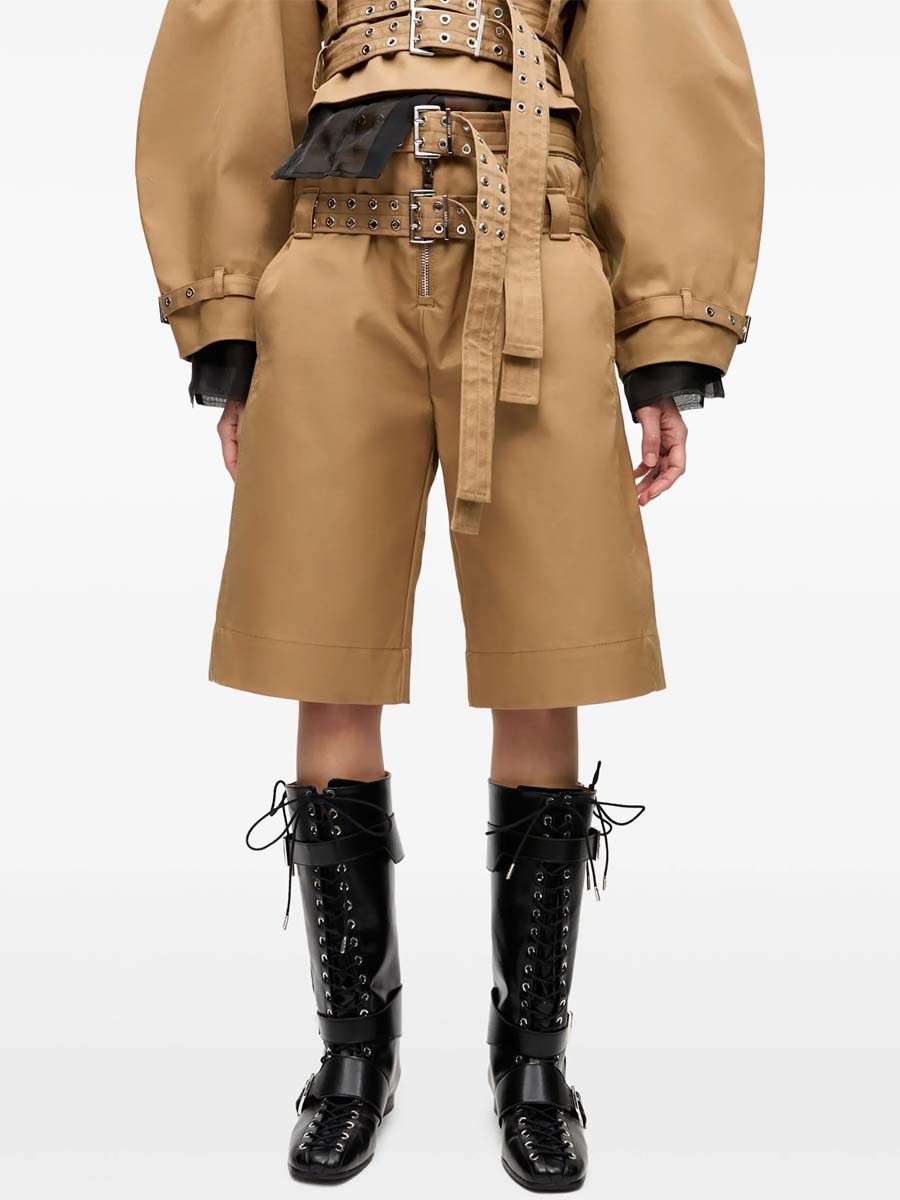 Double Buckle Belted Two Pieces Set