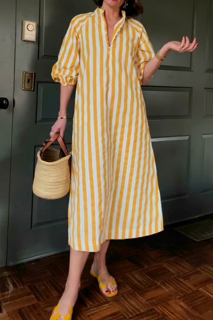 Lemon Striped Vacation Dress(Buy 2 Free Shipping✔️)