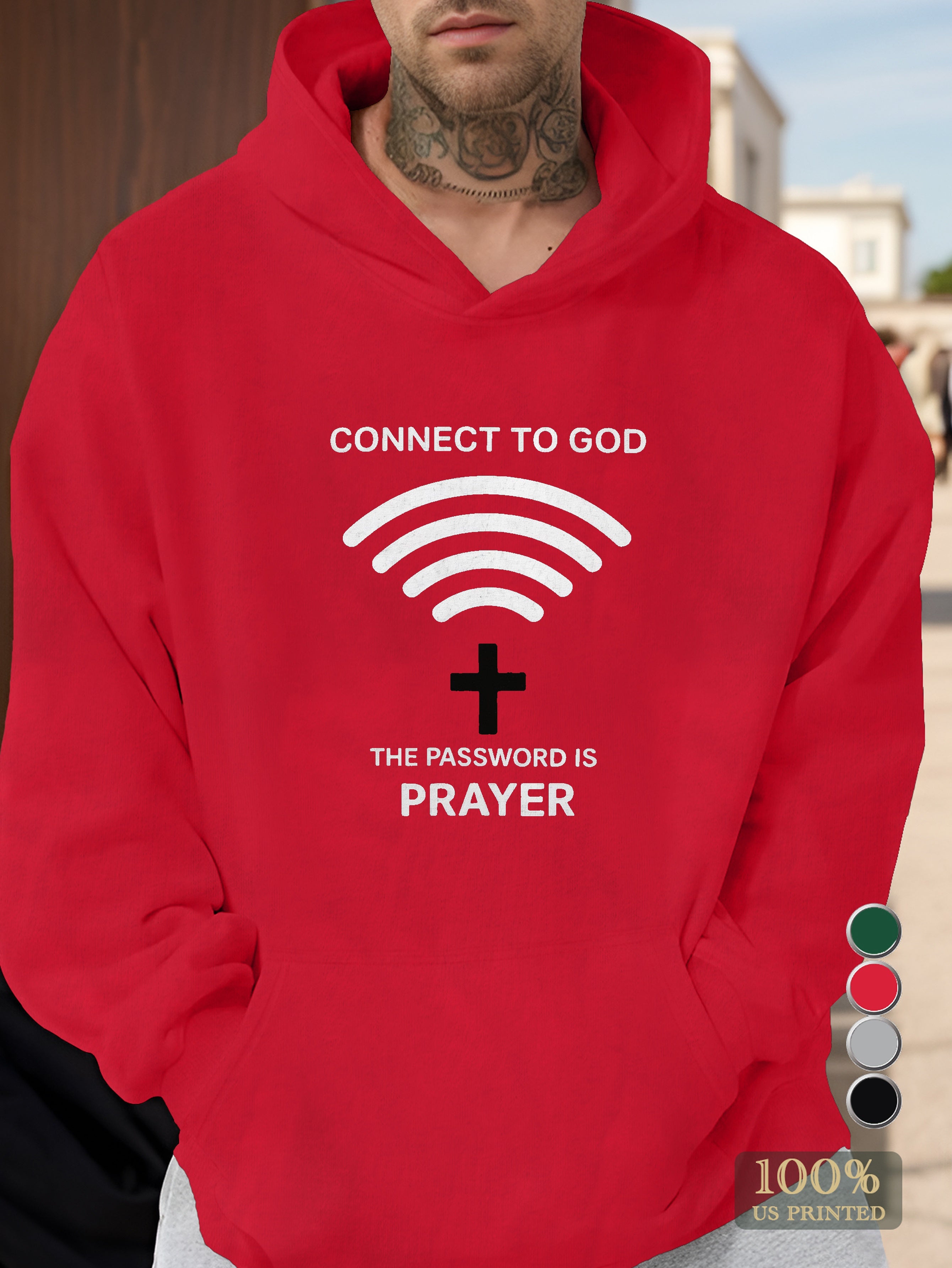 CONNECT TO GOD Men's hooded sweatshirt