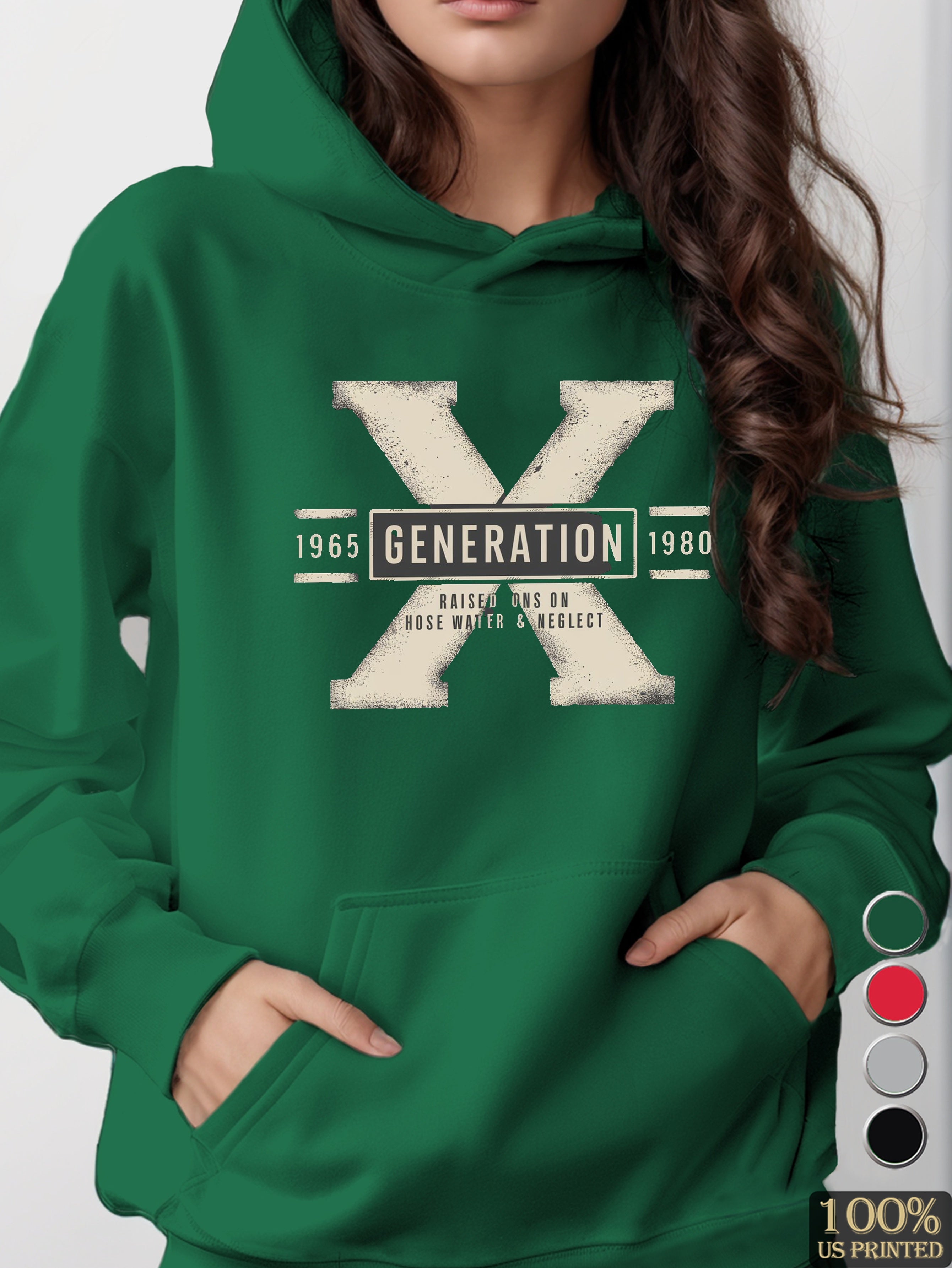 GENERATION X illustration women's hooded sweatshirt