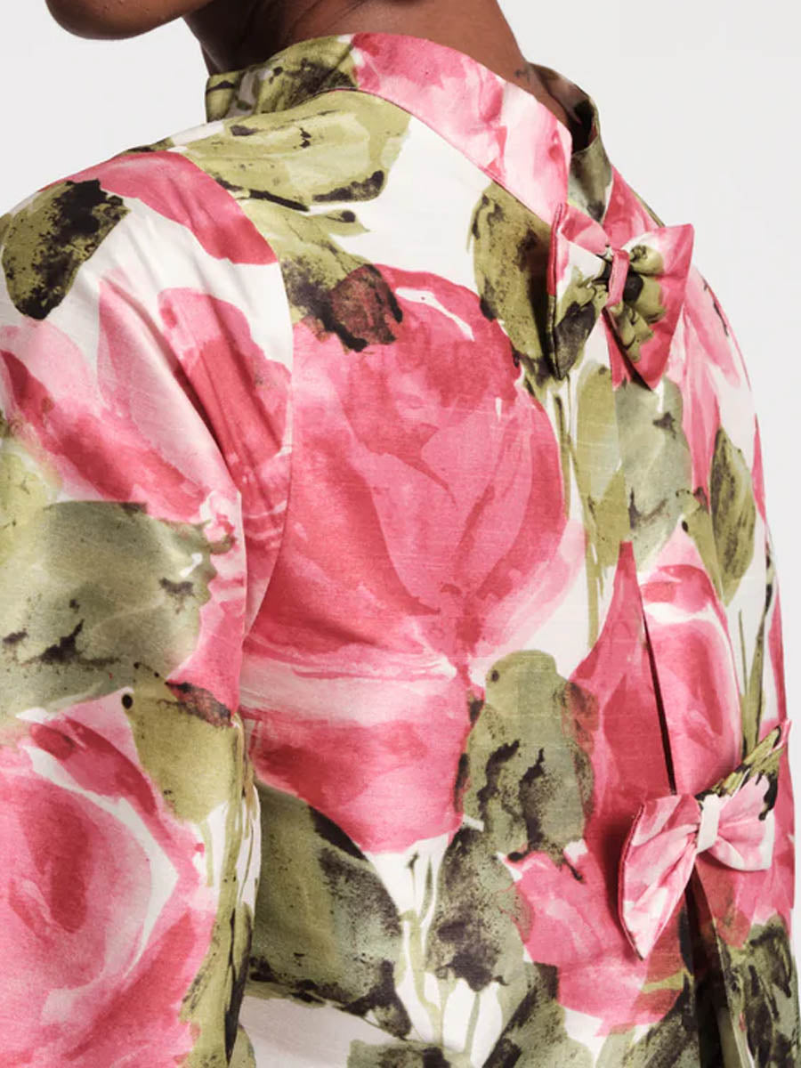 Bow Back Printed Mini Dress