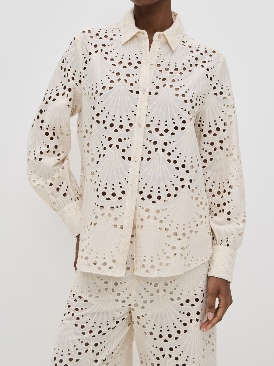 Embroidery Eyelet Two Pieces Set