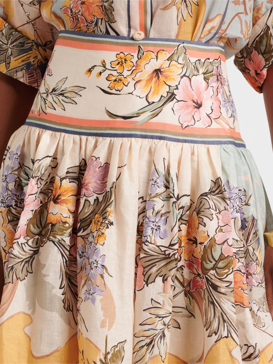 Elegant Casual Print High Waist Skirt