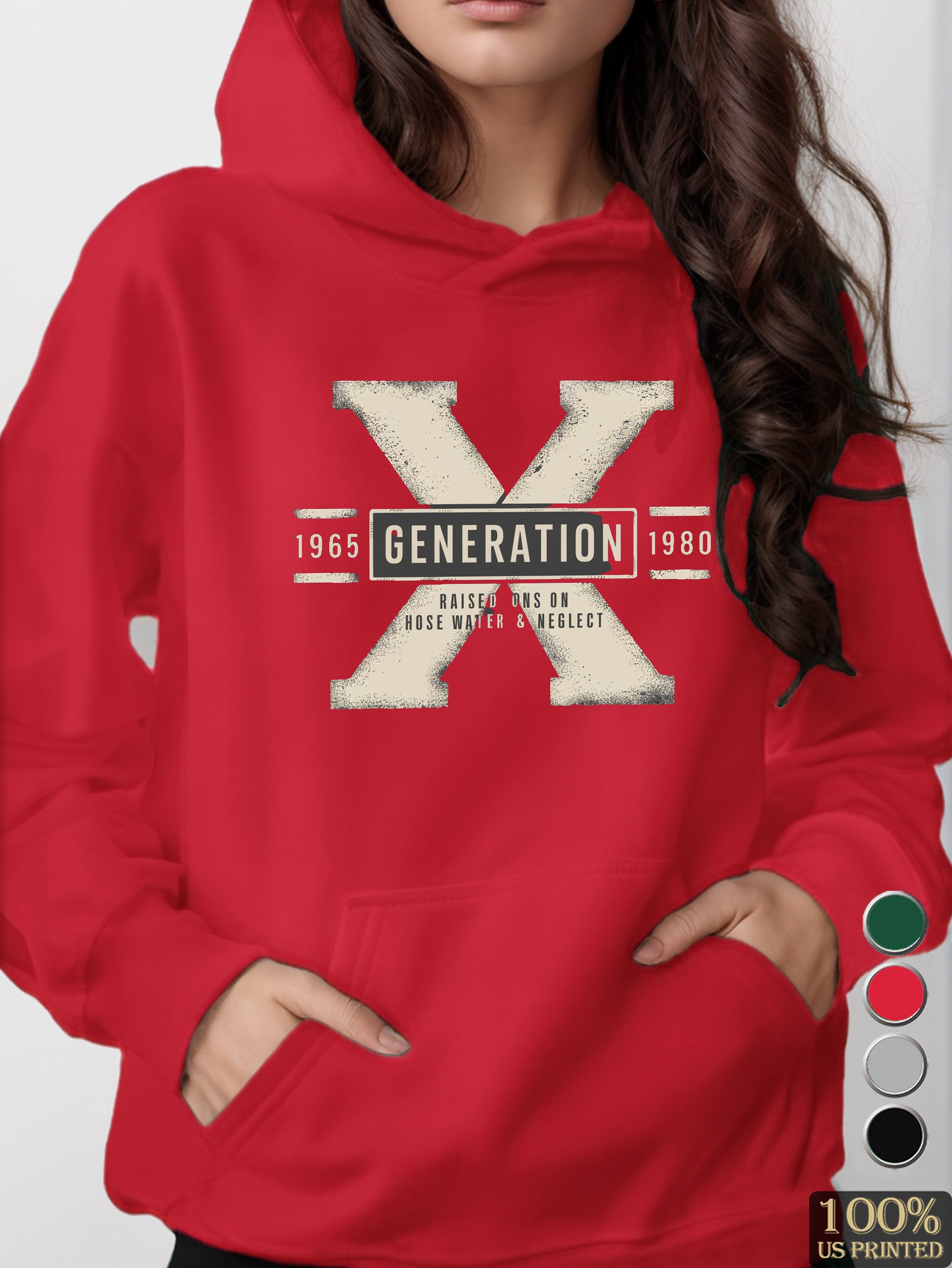 GENERATION X illustration women's hooded sweatshirt