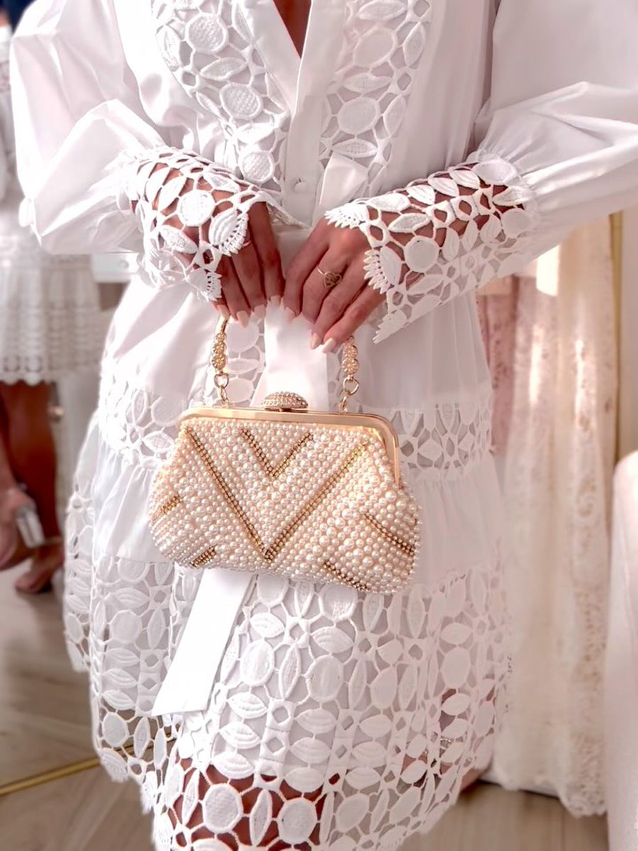 Lace See-through Lace Up Mini Dress