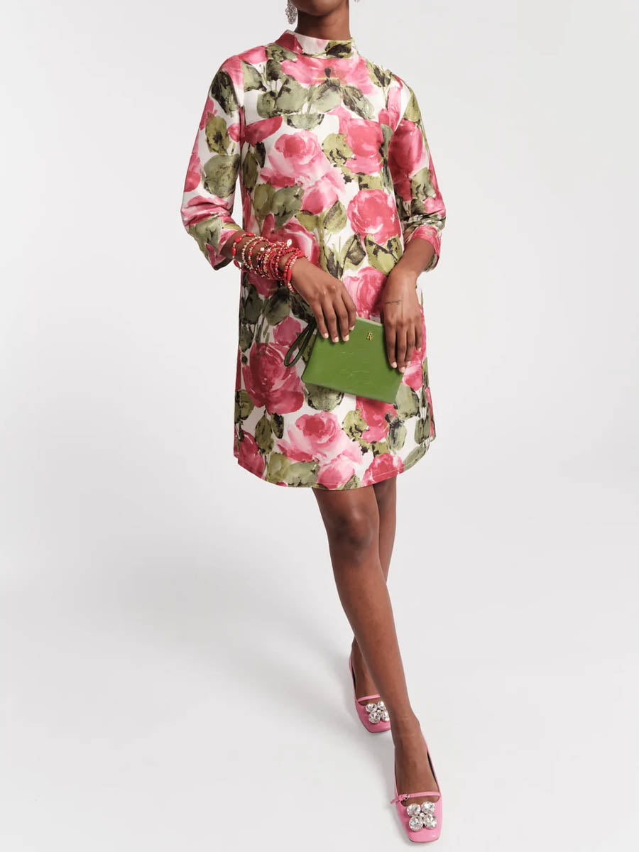 Bow Back Printed Mini Dress