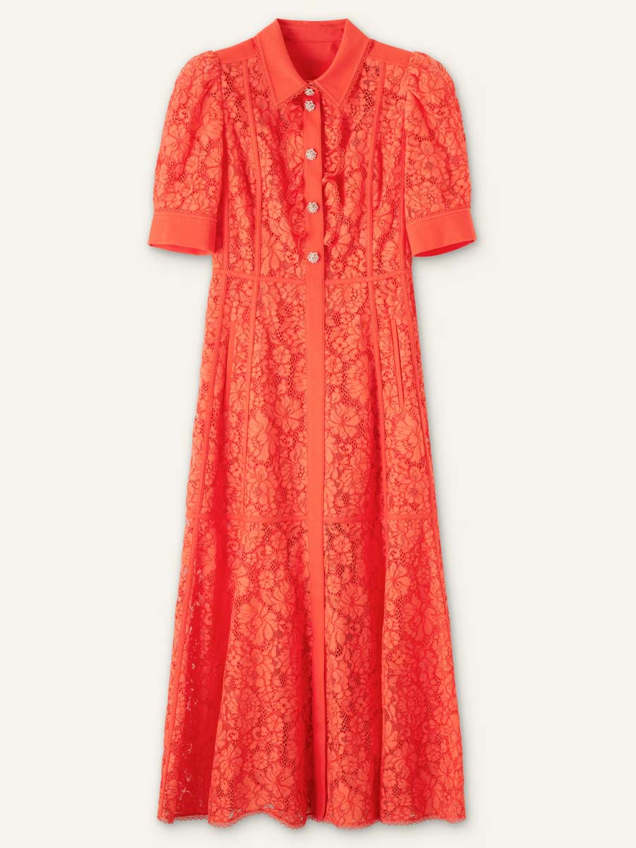 Elegant Lace Ruffle Maxi Dress