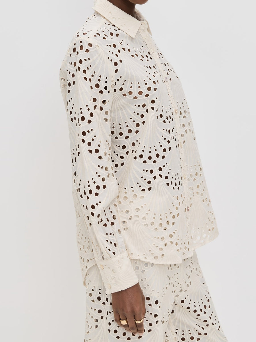 Embroidery Eyelet Two Pieces Set