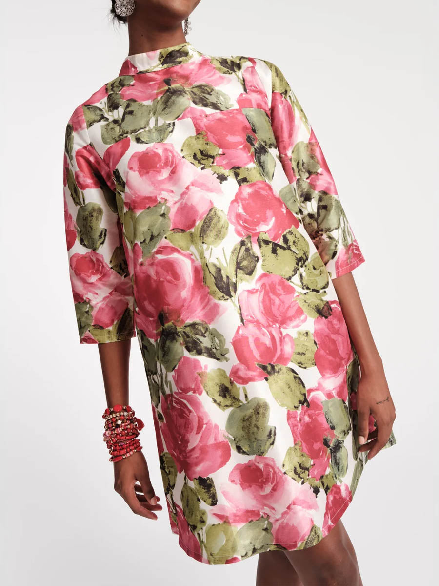 Bow Back Printed Mini Dress