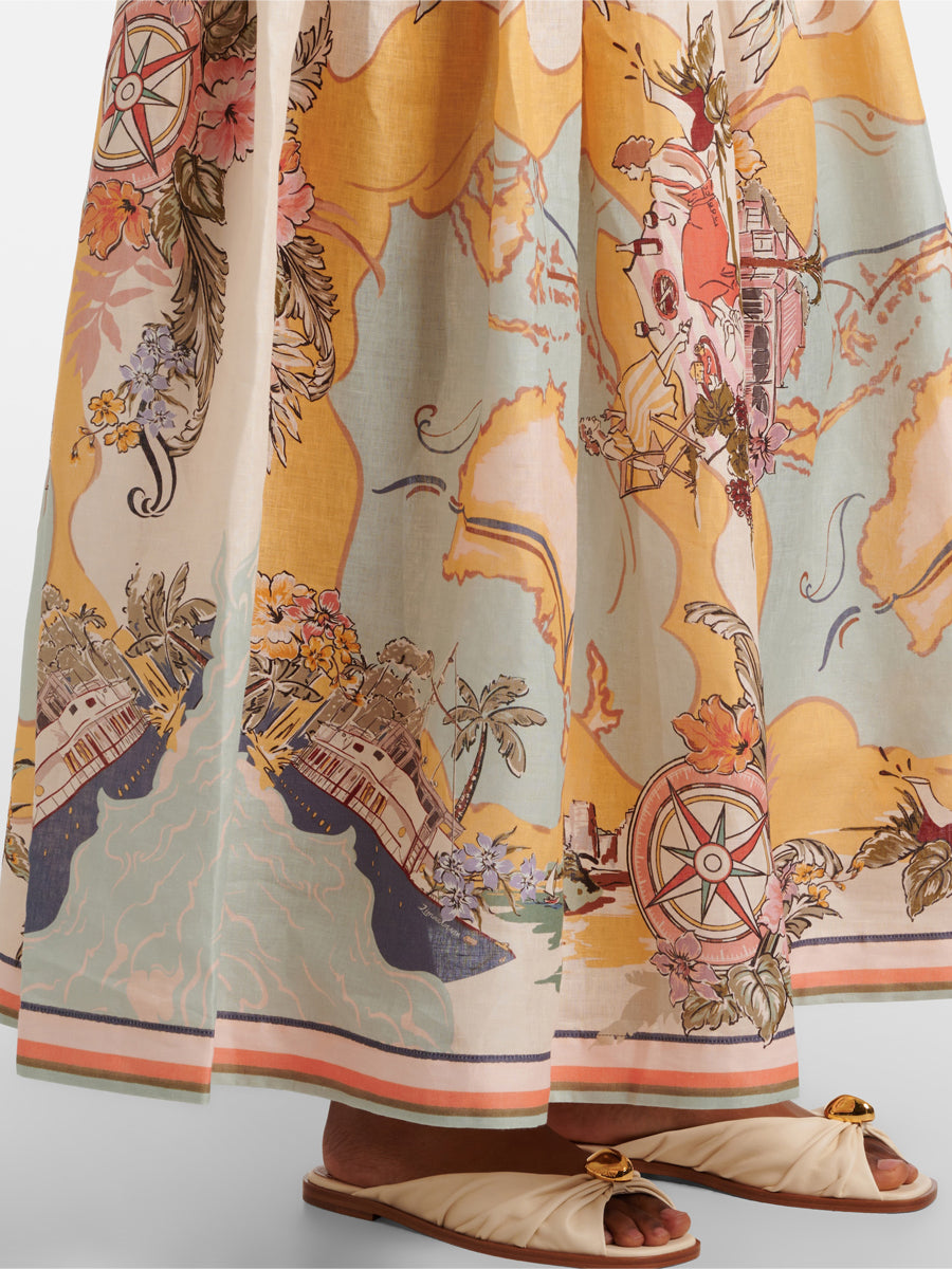 Elegant Casual Print High Waist Skirt