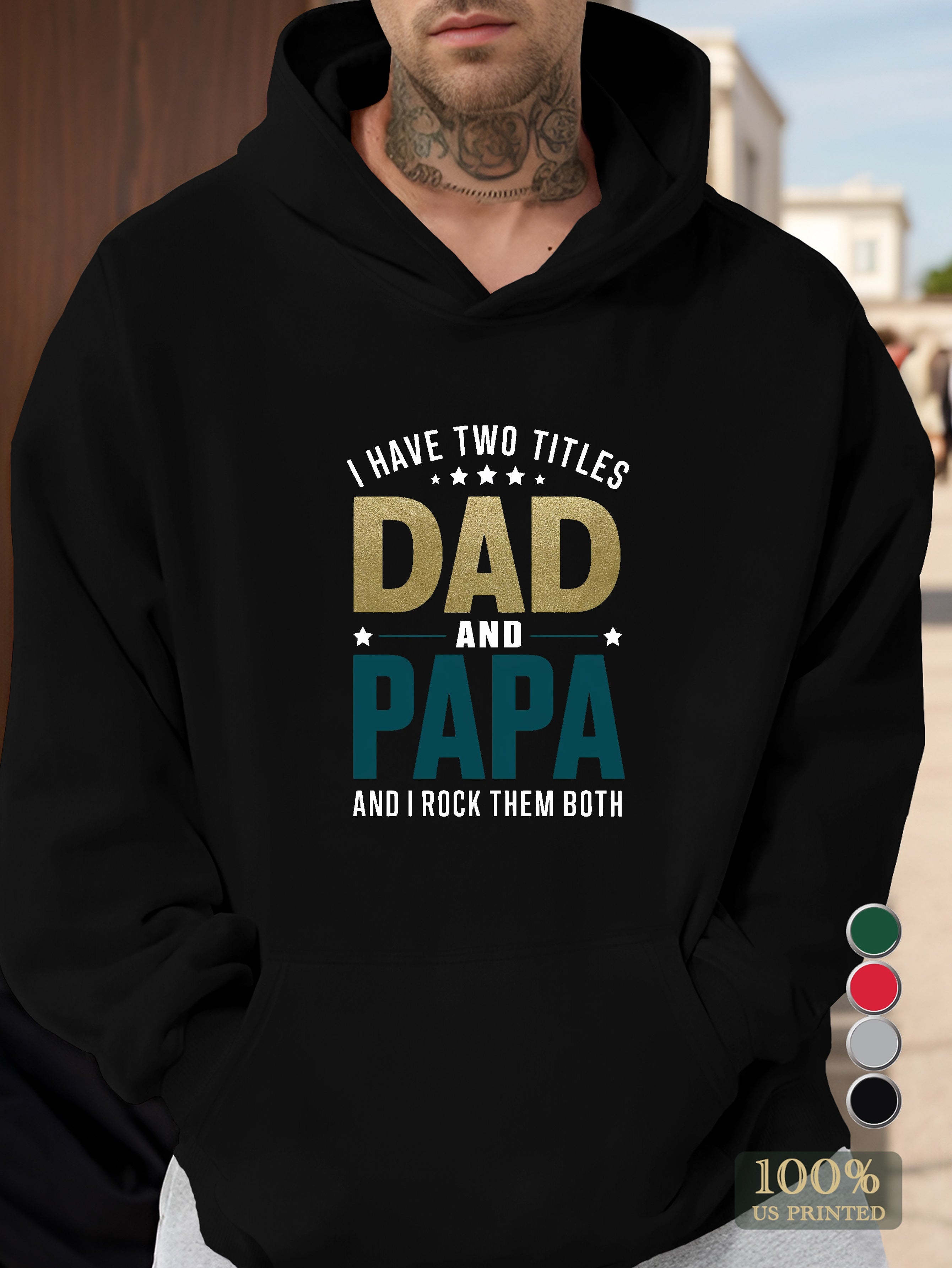 DAD AND PAPA ROCK THEM BOTH Men's hooded sweatshirt