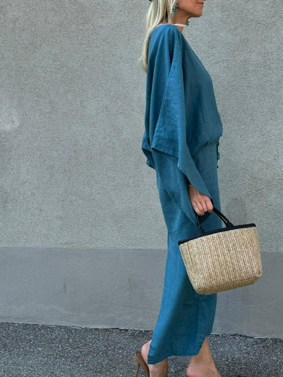 Chic Oversized Linen Maxi Dress