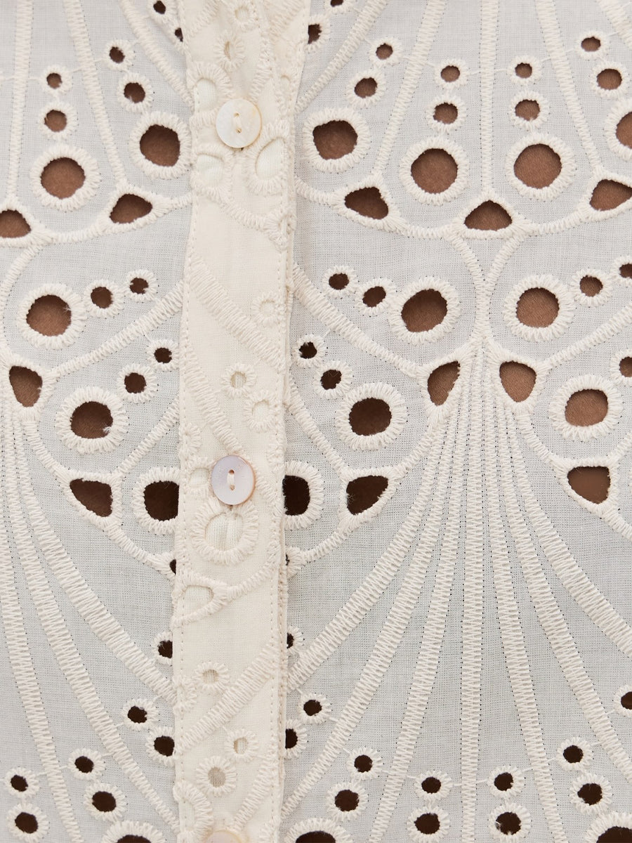 Embroidery Eyelet Two Pieces Set