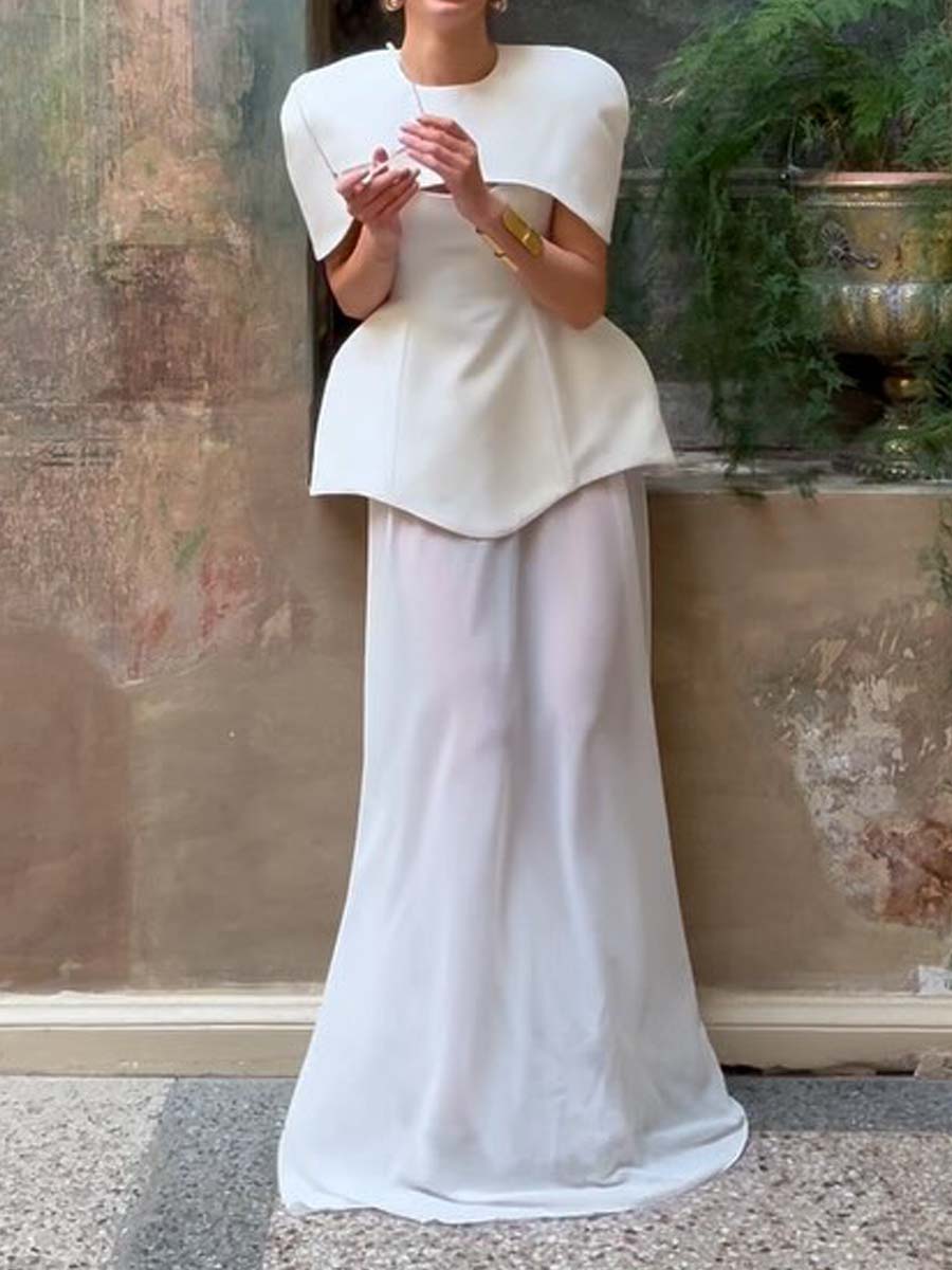 Elegant Slit Hem Two Pieces Dress