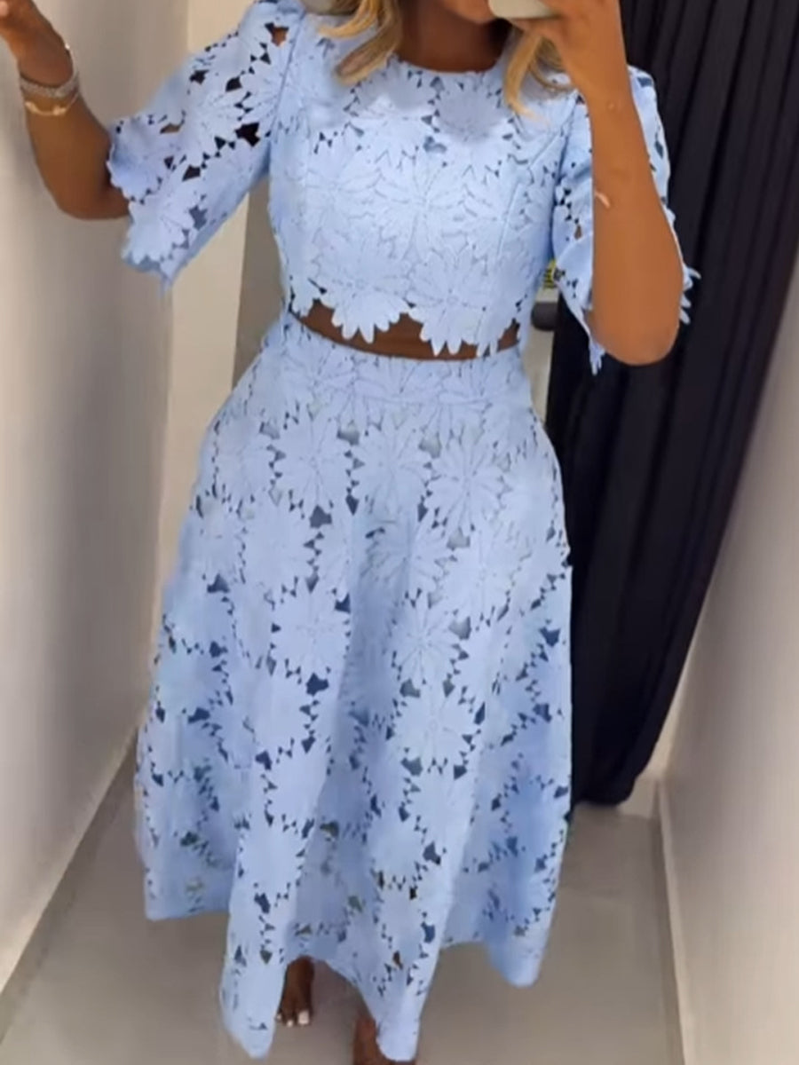 Hollowed Out Fashion Casual Two-piece Dress