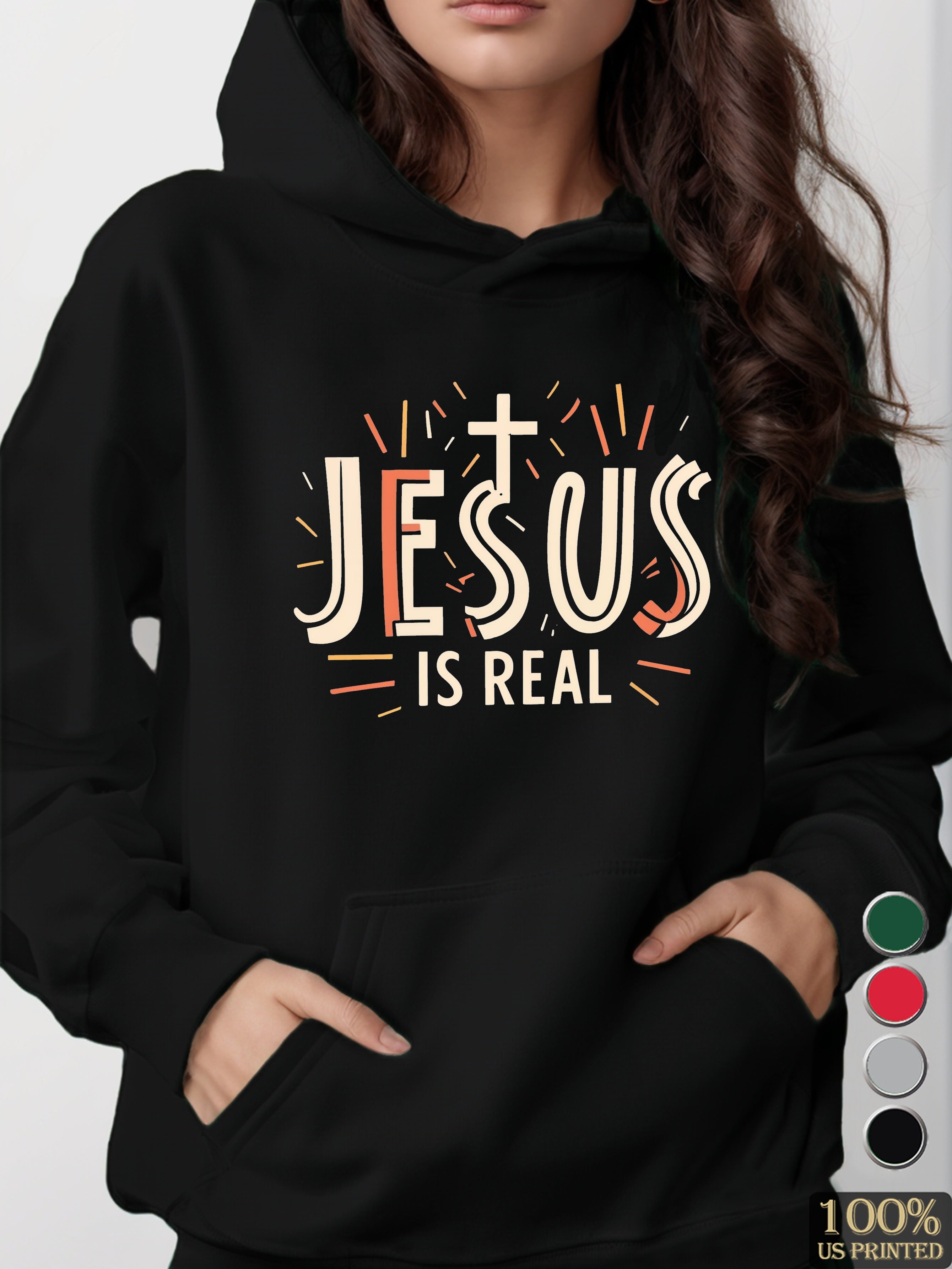 JESUS IS REAL women's hooded sweatshirt