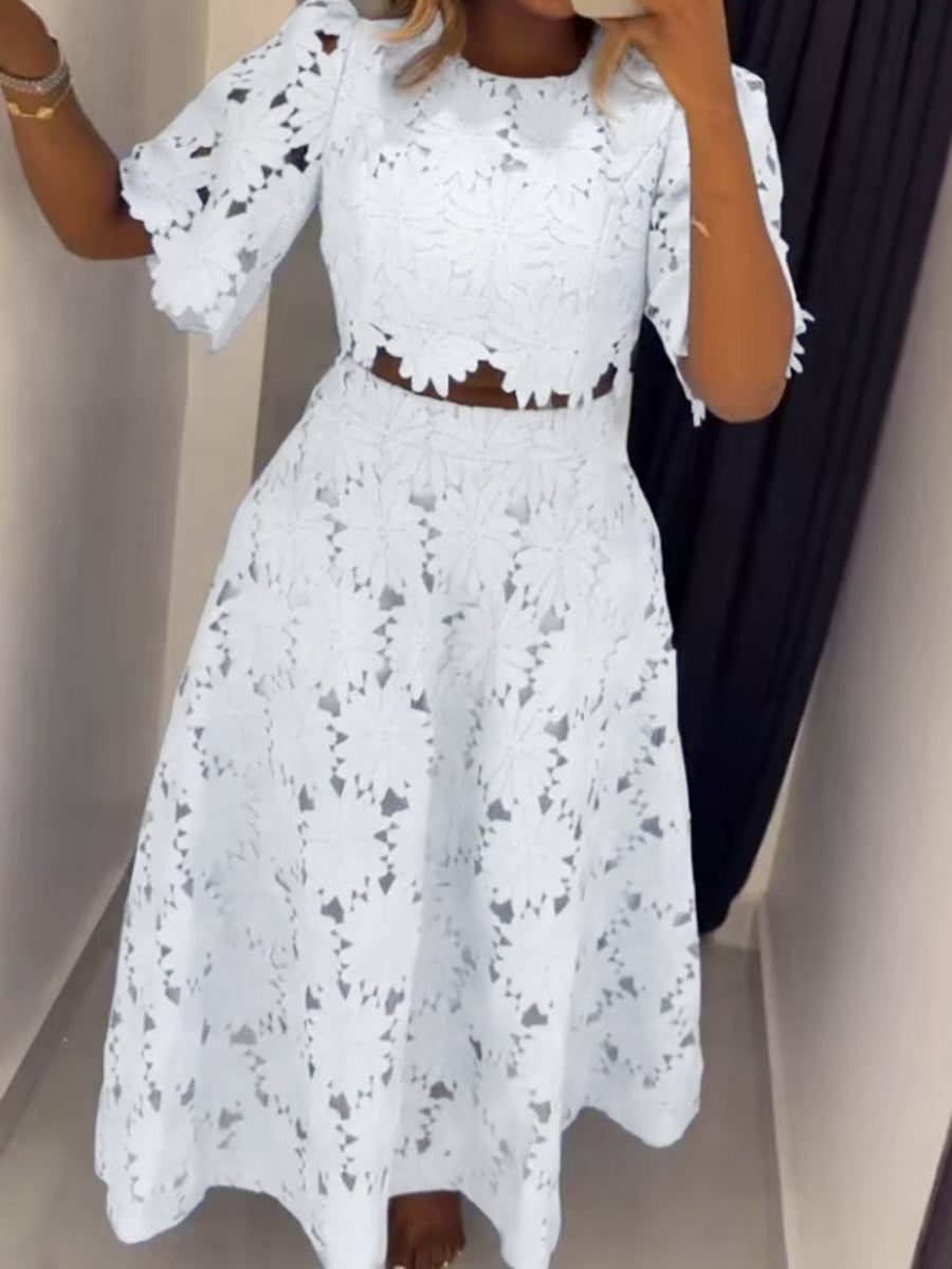 Hollowed Out Fashion Casual Two-piece Dress