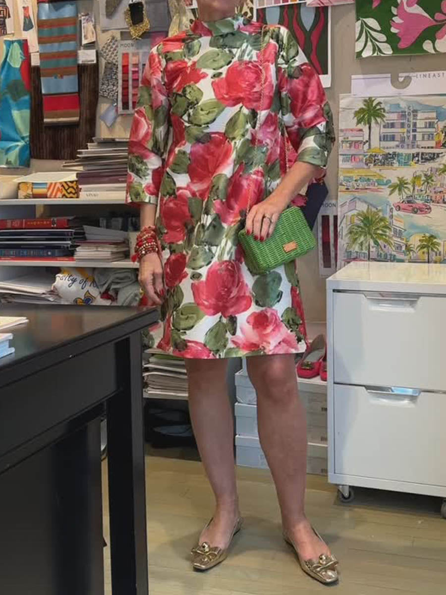 Bow Back Printed Mini Dress