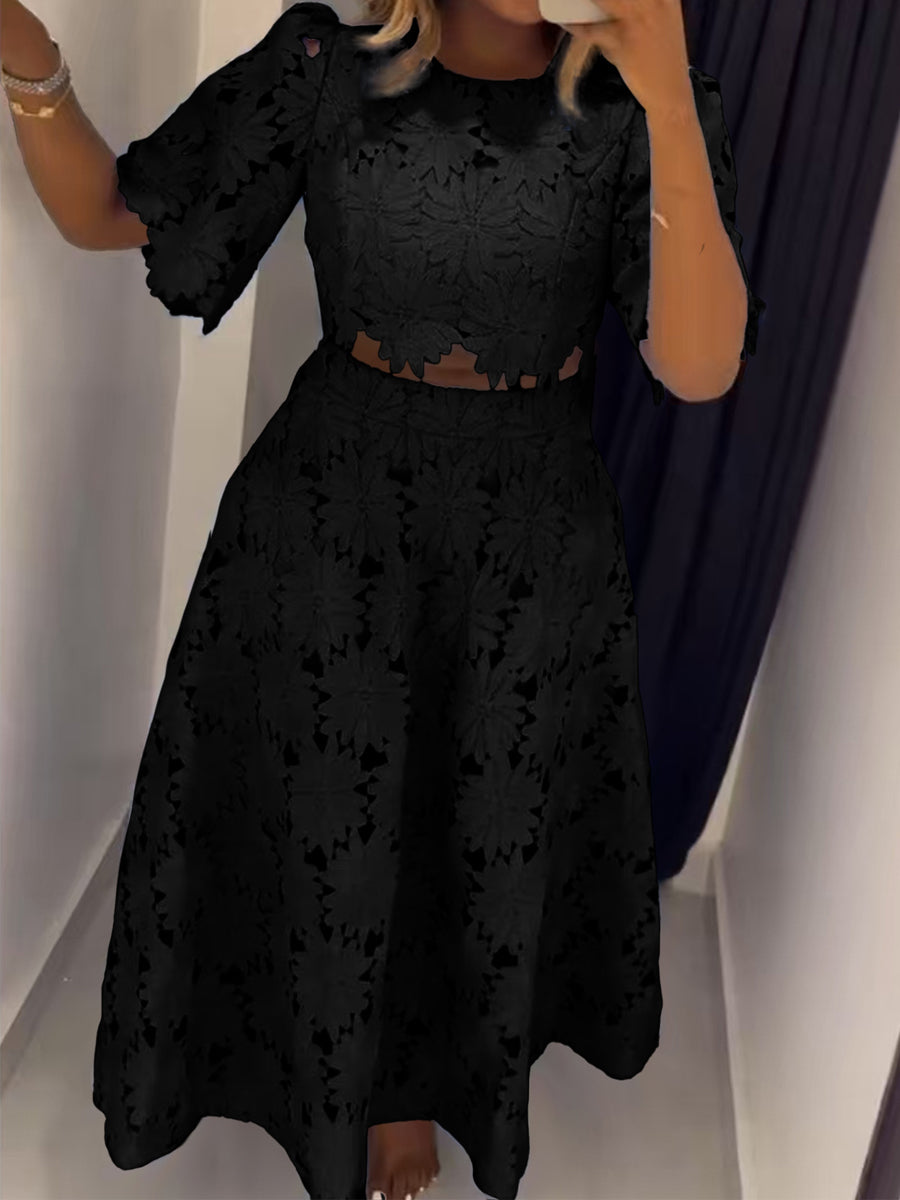 Hollowed Out Fashion Casual Two-piece Dress