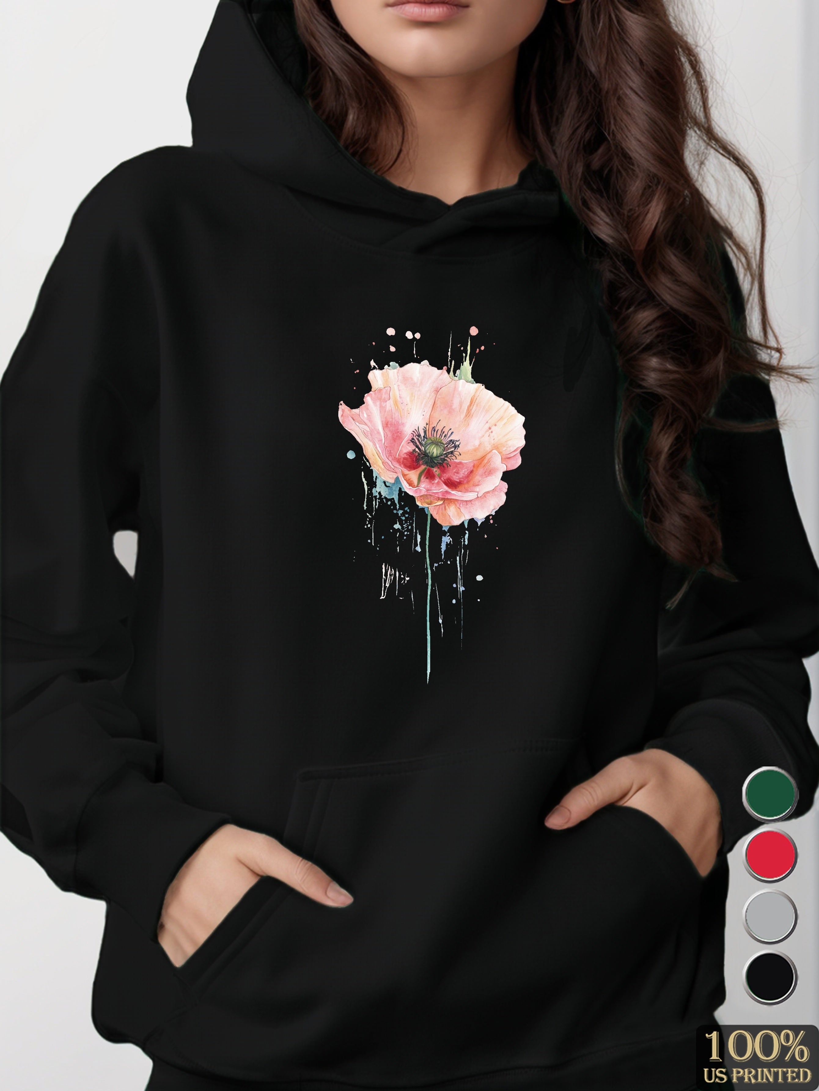 Flower women's hooded sweatshirt