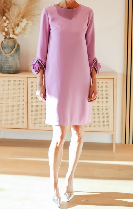 The Demure H-line Dress With Flower