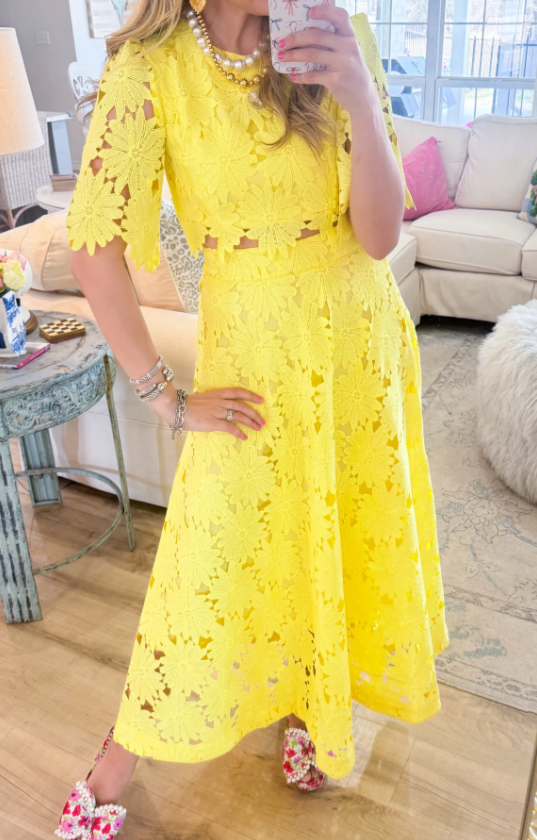 Demure Lace 2pc Skirt Suit