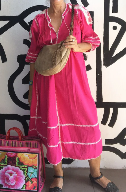 Embroidery Bohomia Midi Dress