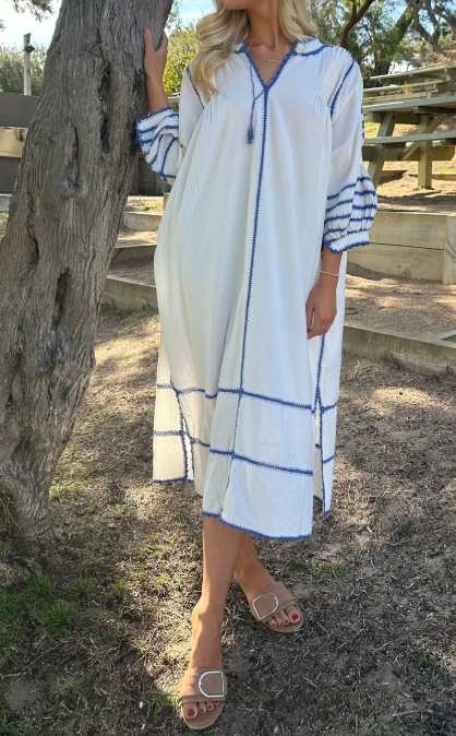 Embroidery Bohomia Midi Dress