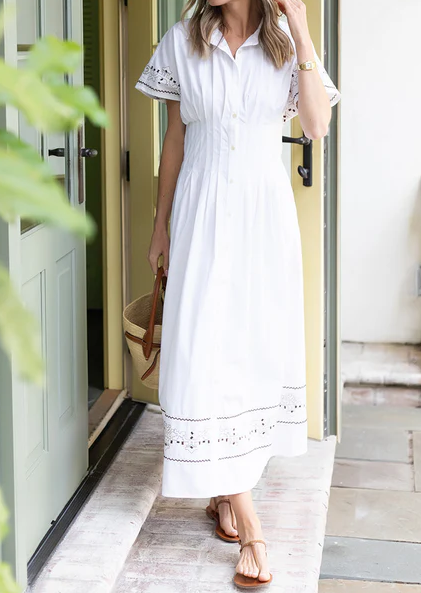 Elegant Short Sleeve Chic Shirt Dress