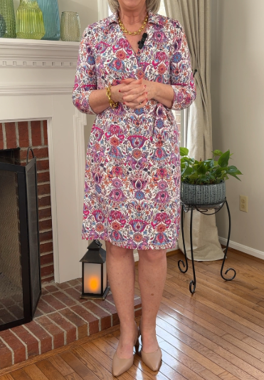 The Floral V-neckline Spring Short Dress