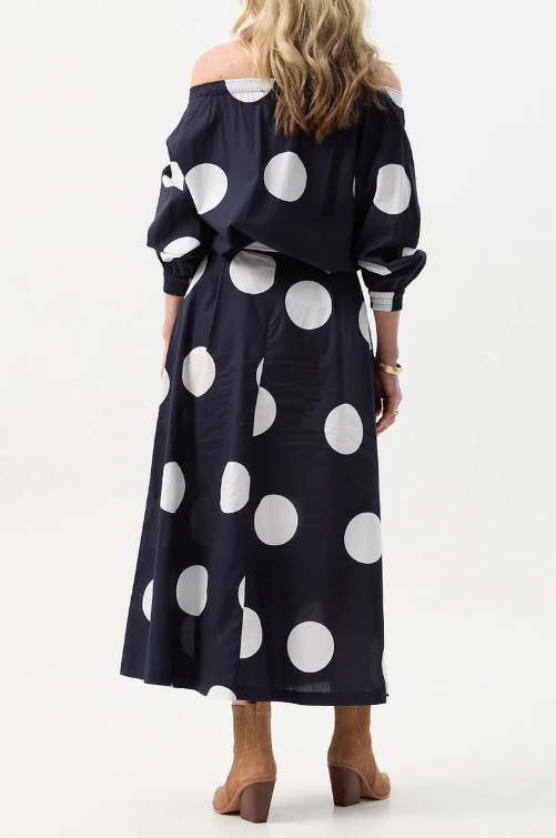 Elegant Spot Print 2pc Skirt Set