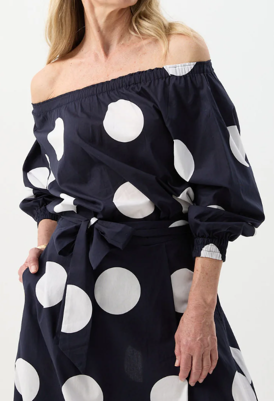 Elegant Spot Print 2pc Skirt Set