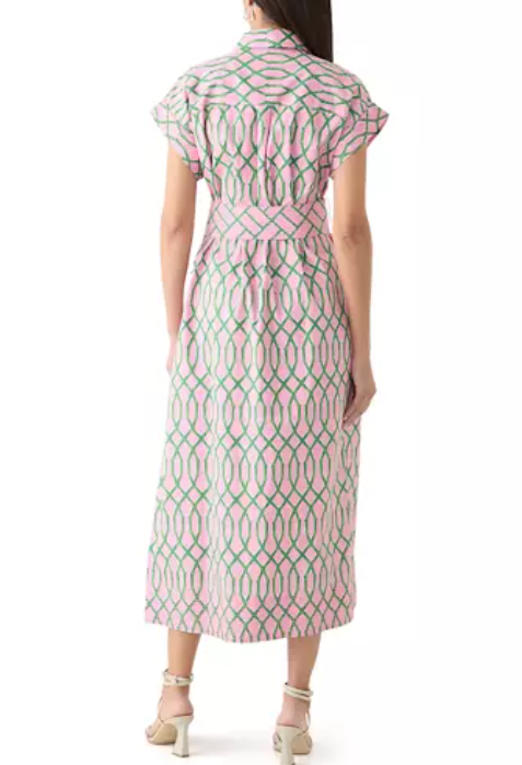 Chic Spring Printed Shirt Dress