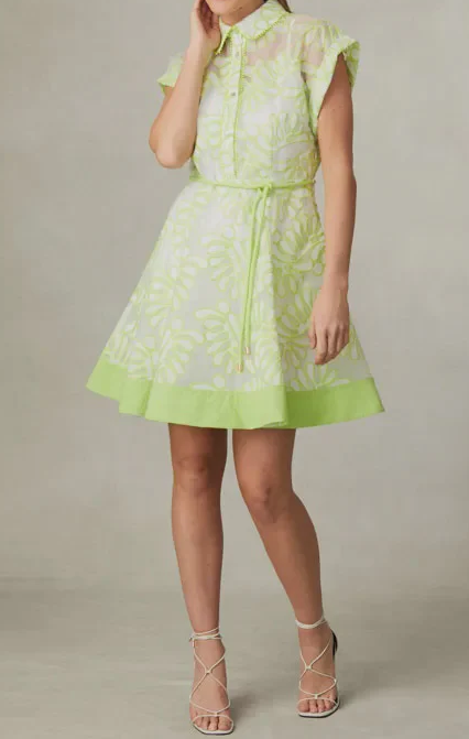 Apple Green Classy Shirt Dress