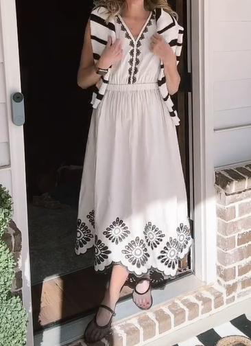 The Chic Eyelet Sundress With Elastic Waist