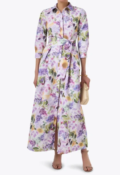 Lavender Floral Demure Dress